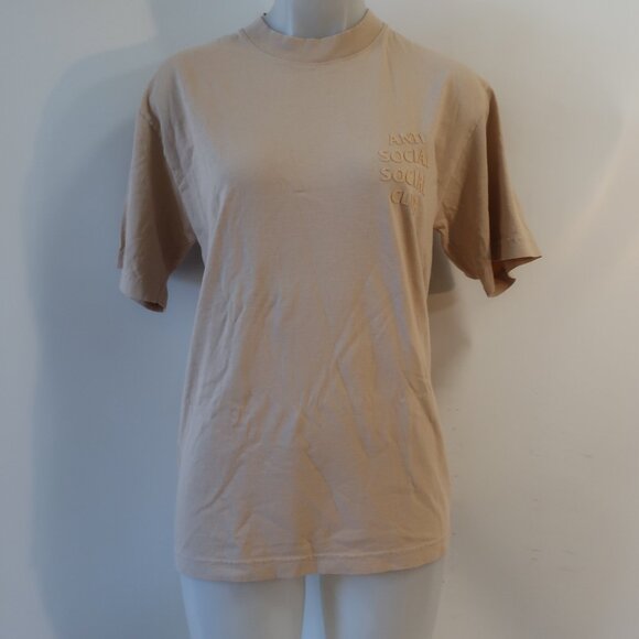 Authentic Mens Anti Social Social Club Logo Graphic Neutral Crew Neck T-Shirt S - Picture 1 of 7